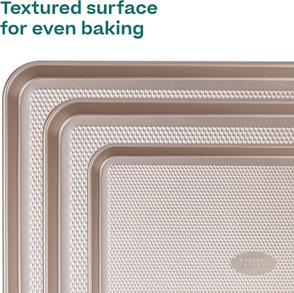 Baker's Secret Baking Sheet Pan Set, 3x Cookie Sheets for Oven, Diamond Texture Premium Air Flow, Set of 3 Baking Trays, Extra Thick 0.6mm with Diamond Base PFOA, PFOS, PTFE and PFAS free - Image 6