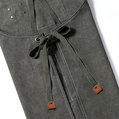 AFUN Chef Aprons for Men Women with Oversized Pockets, 16-Ounce Cotton Canvas Cross Back Heavy Duty Work Apron (Grey) - Image 6