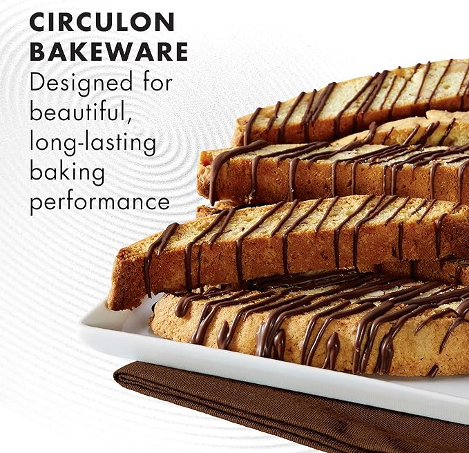 Circulon Nonstick Bakeware, Nonstick Cookie Sheet/Baking Sheet - 10 Inch x 15 Inch, Chocolate Brown (Pack of 2) - Image 2