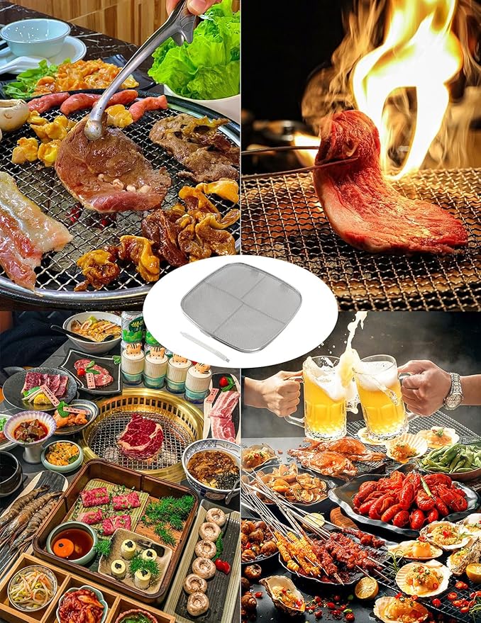 Splatter Guard, Splatter Guards for Frying, Stainless Steel Double Splatter Screen For Fryer Splatter for Oval Barbecue Machine Home