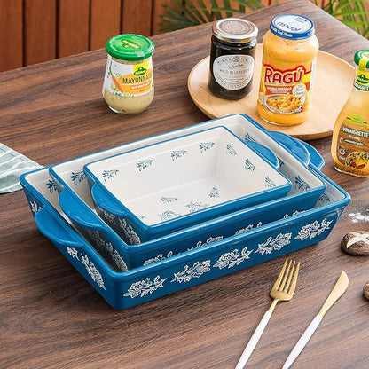Wisenvoy Baking Dish Ceramic Lasagna Pan Casserole Dish 3-Piece Bakeware Sets Baking Dishes Baking Set Baking Dish Set - Image 7
