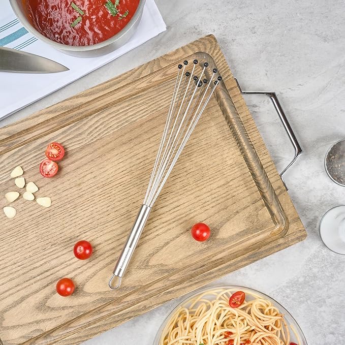Restaurantware 12.5 in Stainless Steel Ball Whisk with Silicone Tips - German Standard Sauce & Gravy Whisk, Non-Scratch, Dishwasher Safe - Non-Stick Silicone Ball Whisk for Baking - Image 9