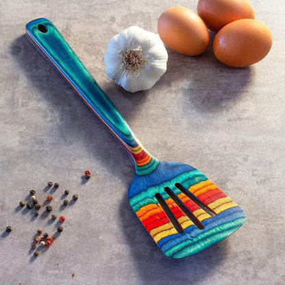 Totally Bamboo Baltique Montego Bay Collection 12-1/2" Wooden Slotted Spatula, Safe for Nonstick
