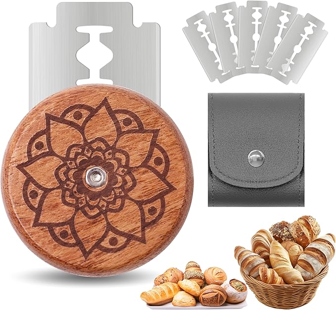 UFO Bread Lame Cutter for Homemade Sourdough,Bread Scorer Tool for Sourdough with 5 Blades and Storage Cover,Slashing Tool Bread Cutting Knife for Artisan Bread and Baguette Makers,Lotus by Unknown