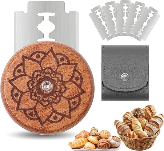 UFO Bread Lame Cutter for Homemade Sourdough,Bread Scorer Tool for Sourdough with 5 Blades and Storage Cover,Slashing Tool Bread Cutting Knife for Artisan Bread and Baguette Makers,Lotus by Unknown