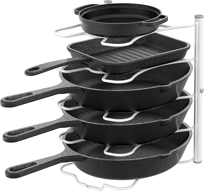Deco Brothers Pan Organizer Rack for Kitchen Cabinet and Counter, White by DecoBrothers
