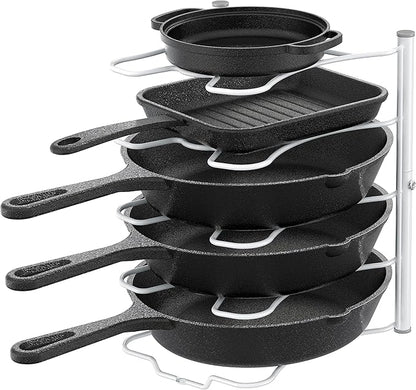 Deco Brothers Pan Organizer Rack for Kitchen Cabinet and Counter, White by DecoBrothers