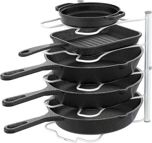 Deco Brothers Pan Organizer Rack for Kitchen Cabinet and Counter, White by DecoBrothers