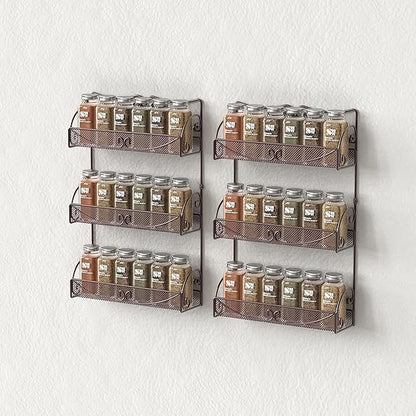 Deco Brothers 3 Tier Wall Mounted Spice Rack, 2 Pack, Bronze - Image 5