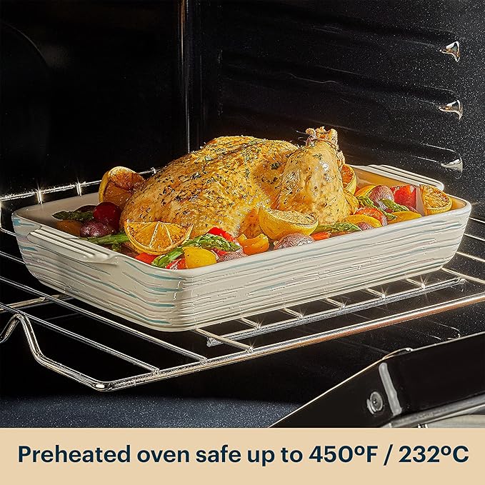 Pyrex 8-Piece Ceramic Complete Bakeware Set, Nonstick Pie, Casserole, Cake, Lasagna Oven Pans, Bakers, For Baking, Roasting, Steaming - Image 7