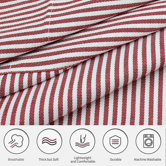 NLUS 2 Pack Cooking Aprons for Women with Pockets, Adjustable Kitchen Bib Aprons Chef Aprons for Women Men(Red Pinstripes) - Image 6