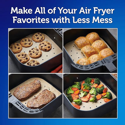 Reynolds Kitchens Air Fryer Liners Disposable, Unbleached Parchment Paper Sheets, 50 Count (Pack of 2) - Image 10
