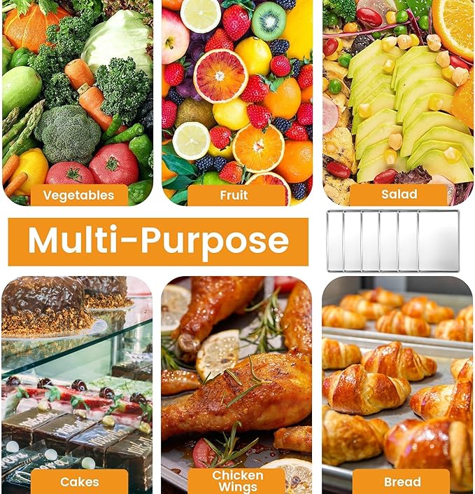 6 Pack Half Size Baking Sheet Pan, Aluminum Commercial Cookie Sheet Pan, Durable & Anti-Stick 18”x 13” - Image 8