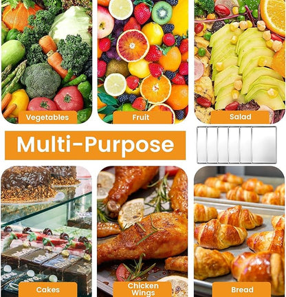 6 Pack Half Size Baking Sheet Pan, Aluminum Commercial Cookie Sheet Pan, Durable & Anti-Stick 18”x 13” - Image 8