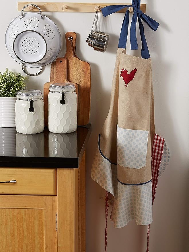 DII Women's Spring & Summer Apron Collection Adjustable, Two Large Pockets & Extra Long Ties, One Size Fits Most