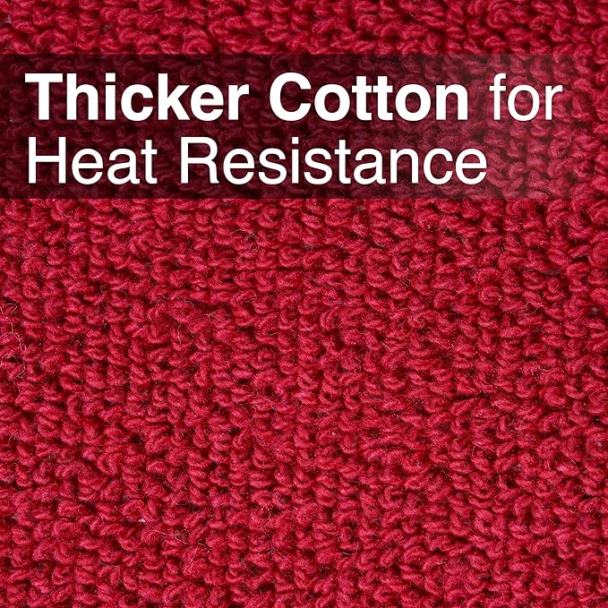 RITZ Terry Pocket Mitt & Hot Pad: Unparalleled Heat Resistant, Durable 100% Cotton – Ergonomically Designed for Optimal Grip – Easy-Care Machine Washable – 2-Pack, Paprika - Image 4