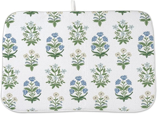 Spring Dish Drying Mat 18x24 Inches For Kitchen Counter Absorbent Floral 4 Kitchen Decoration Summer Floral Drying Mat For Home Kitchen,Dining Room,Office Decoration