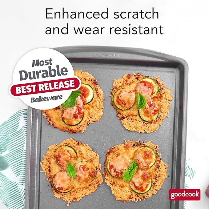 GoodCook Everyday Nonstick Steel Baking Sheet, 17 x 11-Inch, Gray - Image 7