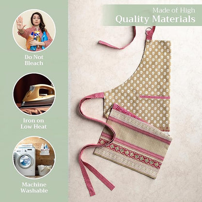 Maison d' Hermine 100% Cotton Apron for women with Pocket Kitchen Chef Apron for Men Cooking Mothers Day Gifts
