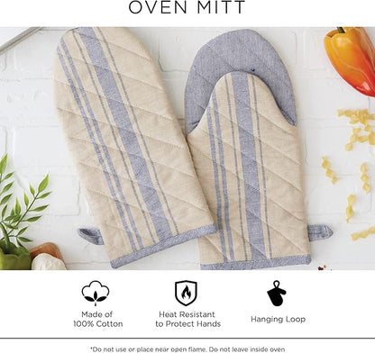 DII Buffalo Check Kitchen Collection, Classic Farmhouse Kitchen Set, Oven Mitt, Pink &White, 2 Piece