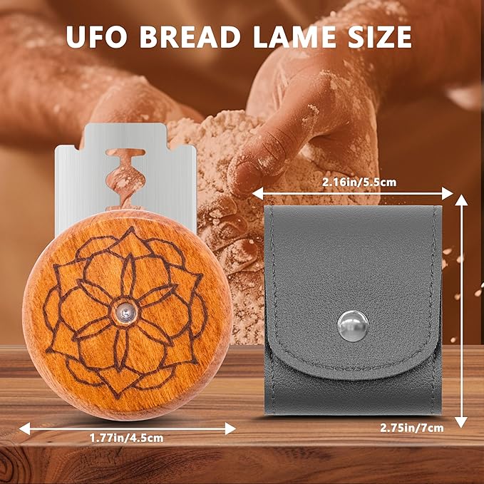 UFO Bread Lame Cutter for Homemade Sourdough,Bread Scorer Tool for Sourdough with 5 Blades and Case,Slashing Tool Bread Cutting Knife for Artisan Bread and Baguette Makers,Mandala - Image 2