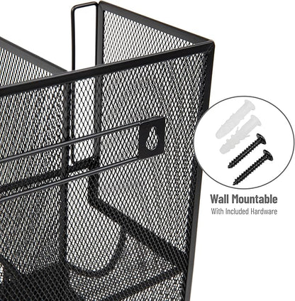 Mind Reader Multipurpose Countertop Organizer, Office Breakrooms, Cup and Condiment Station, Metal Mesh, Black - Image 4