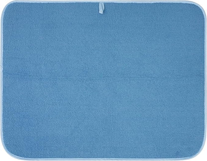 OGGI Absorbent, Reversible Microfiber Dish Drying Mat for Kitchen, Dish Drying Pad, 18 Inch x 24 Inch, Extra Large, Blue