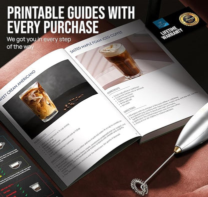 Zulay Kitchen Executive Series Luxury Gift Milk Frother with 4 Duracell Batteries – Handheld Electric Foam Maker for Coffee, Lattes & Hot Chocolate – Deluxe Finish, Ultimate Gift for Coffee Lovers - Image 5