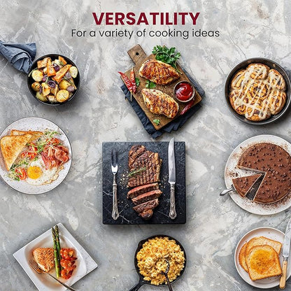 Elite Gourmet EG6201 Extra Deep 12"x12"x3.2" (7.5Qt.) Scratch Resistant Dishwasher Safe, Non-stick Electric Skillet with Glass Vented Lid, Adjustable Temperature, Black - Image 8