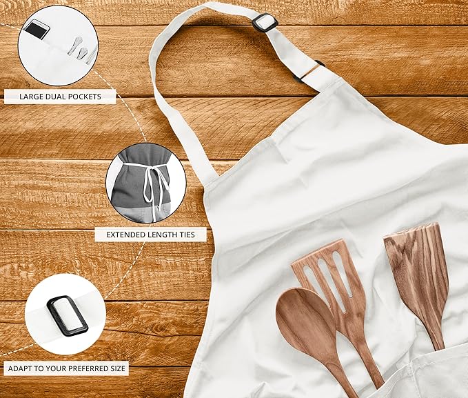 Utopia Kitchen 10 Pack Bib Apron Adjustable with 2 Pockets, Water and Oil Resistant, Cooking Kitchen Chef Apron for Women Men - Image 4