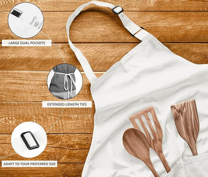 Utopia Kitchen 10 Pack Bib Apron Adjustable with 2 Pockets, Water and Oil Resistant, Cooking Kitchen Chef Apron for Women Men - Image 4