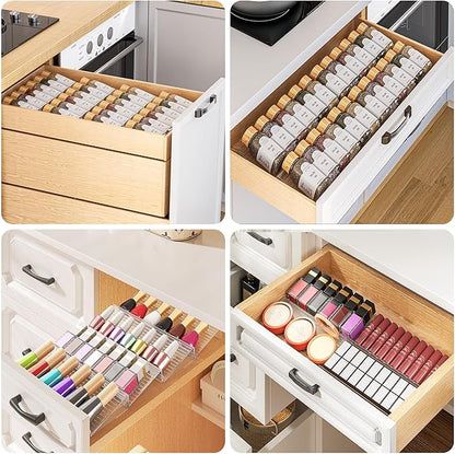 MUDEELA Clear Spice Drawer Organizer, 4 Tier (4 Packs) Spice Rack for Drawer, Expandable From 11" to 22" Kitchen Seasoning Organizers and Storage for Drawer (Jars not included) - Image 8