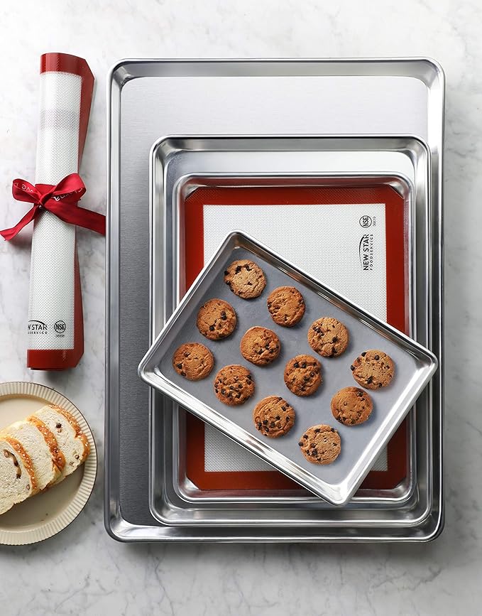 New Star Foodservice Commercial-Grade 18-Gauge Aluminum Sheet Pan/Bun Pan (9 x13 x1 inch (Quarter Size)) - Image 7
