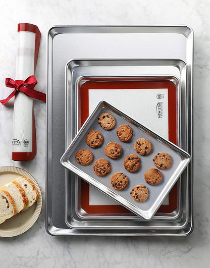 New Star Foodservice Commercial-Grade 18-Gauge Aluminum Sheet Pan/Bun Pan (9 x13 x1 inch (Quarter Size)) - Image 7