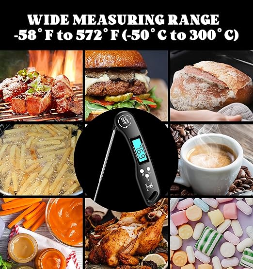 DOQAUS Digital Meat Thermometer, 2 Pack Instant Read Food Thermometer for Cooking, Kitchen Probe with Backlit & Reversible Display, Wide Temperature Range for Turkey, Bread, Baking, Sourdough - Image 7