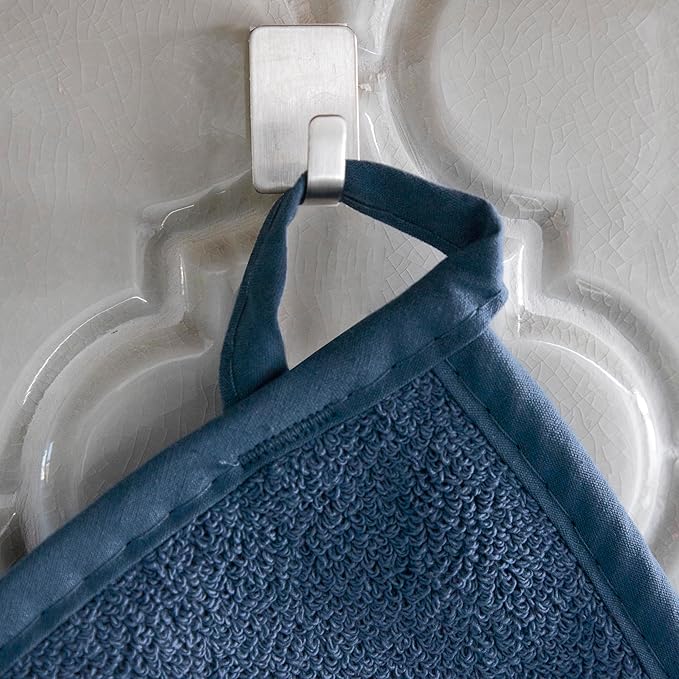 RITZ Terry Potholder & Hot Pad: Unparalleled Heat Resistant, Durable 100% Cotton – Ergonomically Designed for Optimal Grip – Easy-Care Machine Washable – 4-Pack, Midnight - Image 3