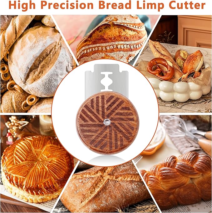 UFO Bread Lame Cutter for Homemade Sourdough,Bread Scorer Tool for Sourdough with 5 Blades and Storage Cover,Slashing Tool Bread Cutting Knife for Artisan Bread and Baguette Makers,Lines - Image 2