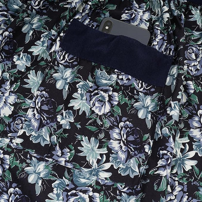 Cute Floral Aprons for Women with Pockets,Cotton Adjustable Neck Strap Apron for Kitchen Cooking Baking Gardening