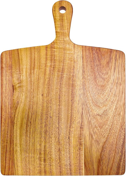 ZeQi Acacia Wood Cutting Board with Handle (15"L x 11"W), Wooden Cutting Boards, Chopping Board, Charcuterie Board, Serving board for Cheese, Bread, Pizza, Vegetables & Fruits by ZeQi