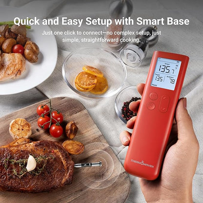 ThermoMaven Smart Bluetooth Wireless Meat Thermometer, 10X Enhanced Sub-1G Signal and Stability, Standalone Display Base, Certified Accuracy ±0.5°F, WiFi Unlimited Range for BBQ, Oven, Smoker, Grill - Image 3