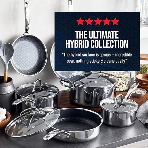Blue Diamond Hybrid Nonstick Stainless Steel 2QT Saucepan with Glass Lid, PFAS-Free Ceramic Diamond Bond Pot, Dishwasher Safe, Stay-Cool Handle, Induction Ready, Compatible with All Cooktops - Image 6