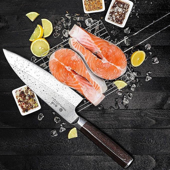 imarku 7 Inch Deba Knife,Ultra Sharp Sushi Knife,Ultimate Japanese Kitchen Knife with Stainless Steel Single Bevel,Fish Fillet Knifes for Fish Cutting with Ergonomic Wood Handle, Mothers Day Gifts - Image 2