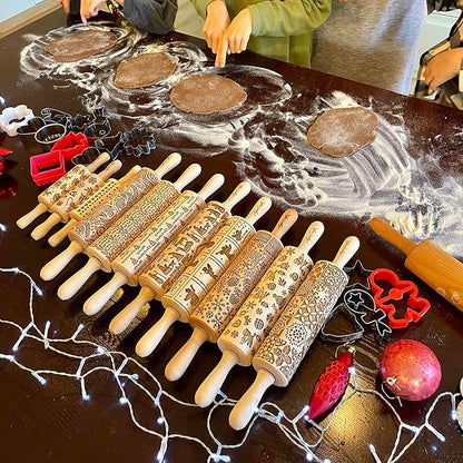 SUNFLOWER FIELD Embossed Rolling Pin for Ceramic. Clay Roller and Ceramic Stamp for Embossing Pottery. Baking Gifts for Women by Algis Crafts for Embossed Cookies
