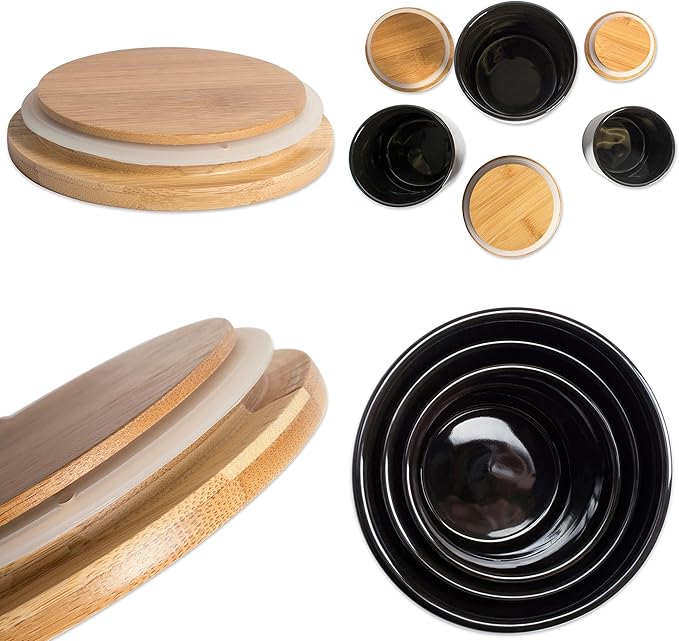 DII Kitchen Accessories Retro Collection, Ceramics, Canister Set, Black, 3 Piece - Image 5