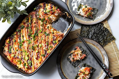 Saffron & Sage Casserole Dish Set of 3 - Baking Dishes for Oven, Contemporary Black Ceramic Baking Dish Set, Heavy Duty Bakeware, Up to 500° High Heat Resistant, Dishwasher, Freezer and Food Safe