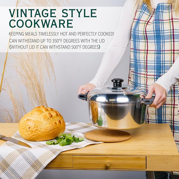Magnaware Cast Aluminum Dutch Oven with Lid - 5 Quart Lightweight Cookware Pot with Silicone Covers for Easy Handling - Even Heat Distribution & Retention - For Bread Baking, Stew, Simmering & More