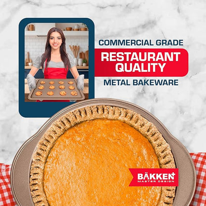BAKKEN 6-Piece Kitchen Baking Pan Set - Commercial Grade Carbon Steel Bakeware, With Nonstick Coating, Stackable and Space-saving Design, PFOA, PFOS, PTFE Free, Oven Safe Tray (Up To 450°F), Brown - Image 5