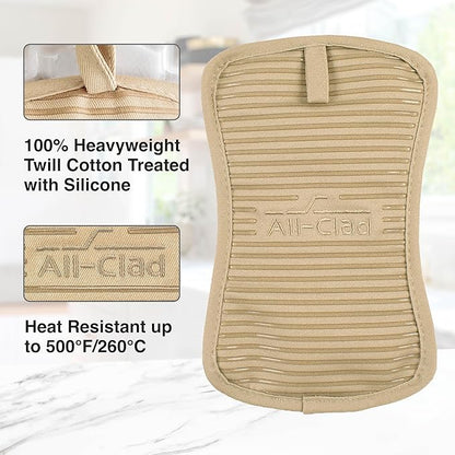 All-Clad Premium Pot Holder & Hot Pad: Heat Resistant to 500 Degrees - 100% Cotton, 10"x6.25" Hot Pad for Kitchen and Barbeque, (1-Pack), Cappuccino - Image 4