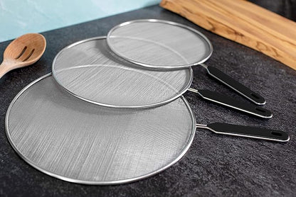 Grease Splatter Screen For Frying Pan Cooking - Stainless Steel Splatter Guard Set of 3-8", 10" and 11" inch - Fine Mesh Iron Skillet Lid- Hot Oil Shield to Stop Prime Burn (3, 8",10",11") - Image 4