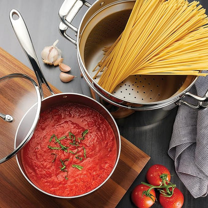 Tramontina Tri-Ply Clad Stainless Steel 14-Piece Cookware Set with Glass Lids, Pots and Pans Kitchen Set, Induction-Ready, Dishwasher-Safe, NSF-Certified - Image 3